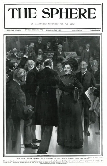 Framed Print : First female member of Parliament, Anna Rogstad, April 1911