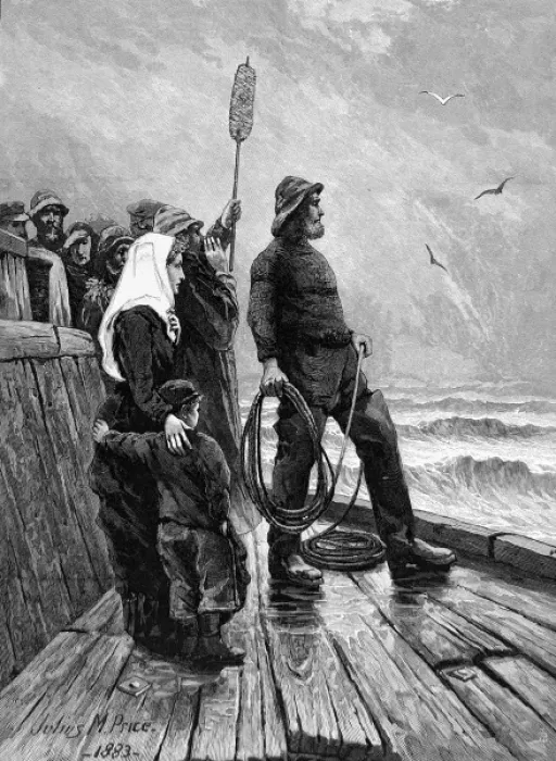 Framed Print : Fisherman and Family looking out to sea Framed Print : Fisherman and Family looking out to sea