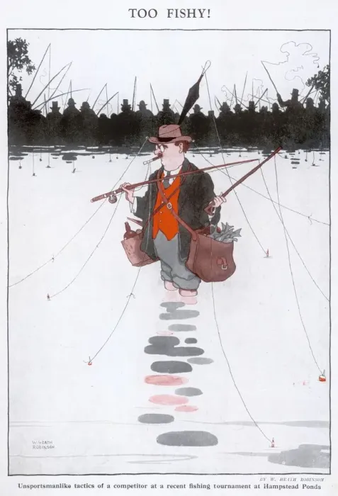 Framed Print : Too Fishy. Unsportsmanlike tactics of a competitor at a recent fishing Framed Print : Too Fishy. Unsportsmanlike tactics of a competitor at a recent fishing