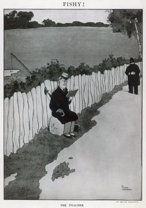 Framed Print : Fishy! by W. Heath Robinson Framed Print : Fishy! by W. Heath Robinson