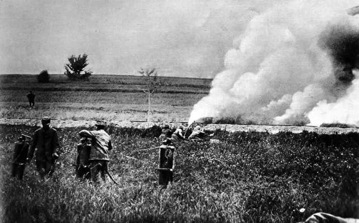 Framed Print : Flammenwerfer in French hands Framed Print : Flammenwerfer in French hands