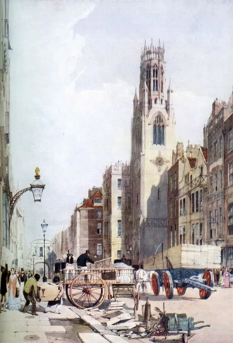Framed Print : Fleet Street in 1842 by Thomas Shotter Boys Framed Print : Fleet Street in 1842 by Thomas Shotter Boys