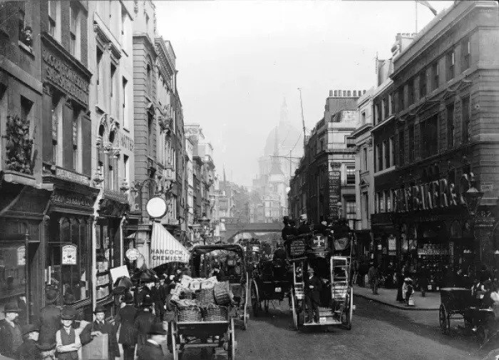 Framed Print : Fleet Street, London, c. 1880 Framed Print : Fleet Street, London, c. 1880