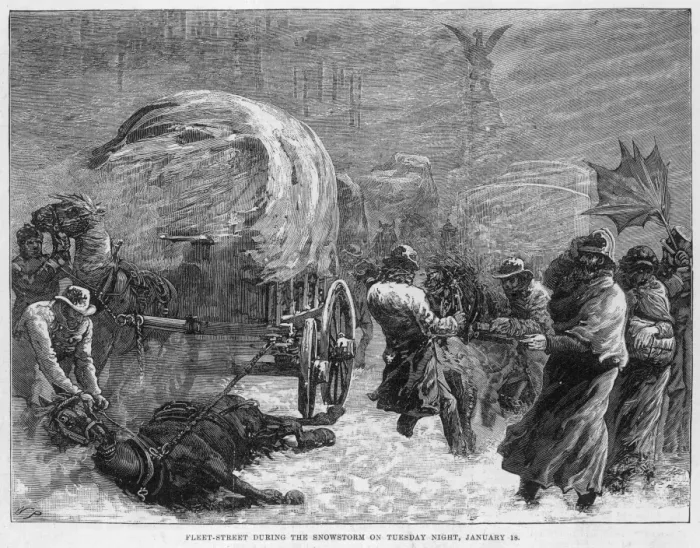 Framed Print : Fleet Street Snowstorm