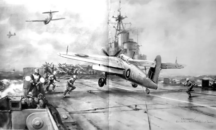Framed Print : Flight Deck of HMS Colossus, Second World War, 1945 Framed Print : Flight Deck of HMS Colossus, Second World War, 1945