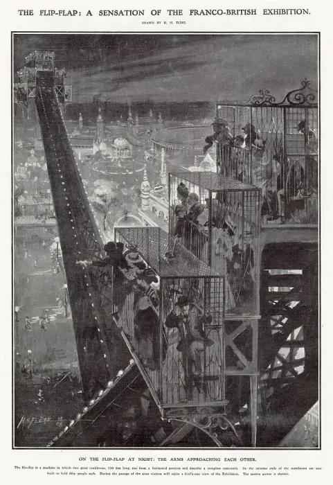 Framed Print : Flip-Flap ride at the Franco-British Exhibition 1908