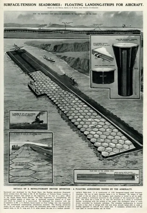 Framed Print : Floating landing strips for aircraft by G. H. Davis Framed Print : Floating landing strips for aircraft by G. H. Davis