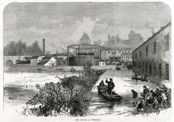 Framed Print : Floods at Windsor 1869 Framed Print : Floods at Windsor 1869