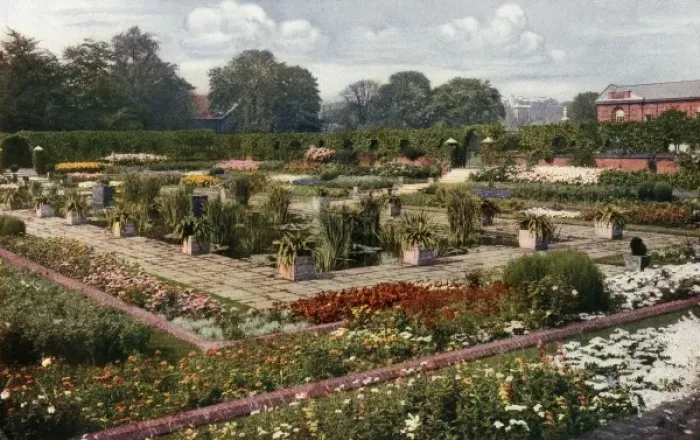 Framed Print : Flower Garden at Kensington Palace, 1911