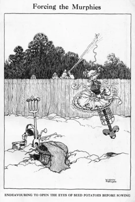 Framed Print : Forcing the Murphies, by W. Heath Robinson Framed Print : Forcing the Murphies, by W. Heath Robinson