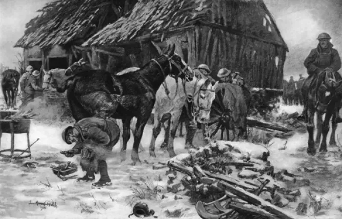 Framed Print : At the Forge, WW1 scene by Lucy Kemp-Welch Framed Print : At the Forge, WW1 scene by Lucy Kemp-Welch