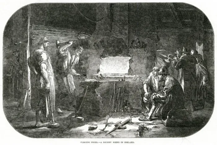Framed Print : Forging pikes in Ireland 1848 Framed Print : Forging pikes in Ireland 1848