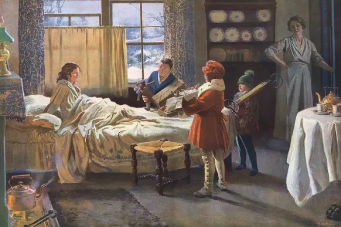 Framed Print : Not Forgotten A Scene on Christmas Morning by Fortunino Mata Framed Print : Not Forgotten A Scene on Christmas Morning by Fortunino Mata