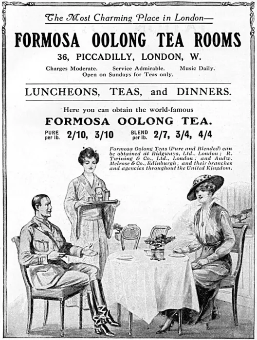Framed Print : Formosa Oolong Tea Rooms advertisement, 1916 Framed Print : Formosa Oolong Tea Rooms advertisement, 1916