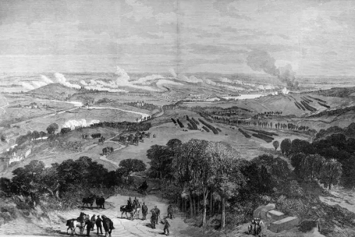 Framed Print : Franco-Prussian War. General View of the Battle of Sedan fro Framed Print : Franco-Prussian War. General View of the Battle of Sedan fro