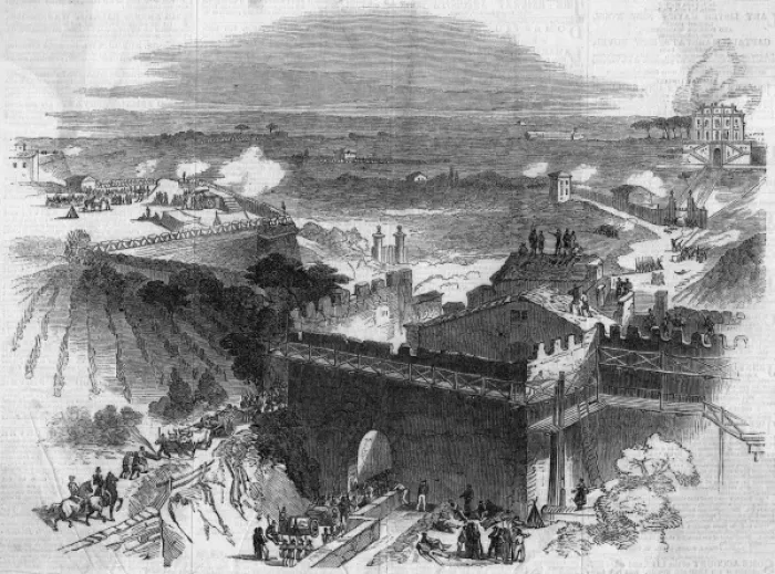 Framed Print : French Attack Rome
