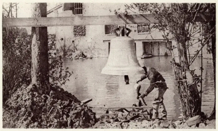Framed Print : French church bell used as gas warning alarm, 1917, WW1 Framed Print : French church bell used as gas warning alarm, 1917, WW1