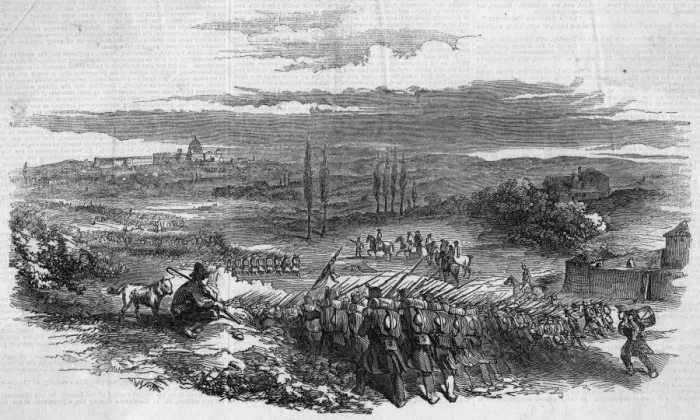 Framed Print : French March to Rome