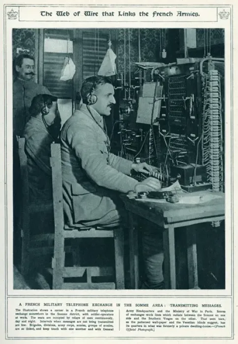 Framed Print : French military transmitting messages Framed Print : French military transmitting messages