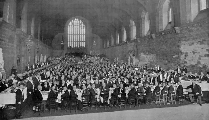 Framed Print : French Officers Banquet, Westminster Hall, 1905