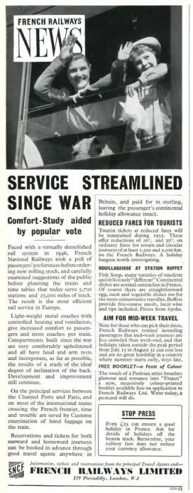 Framed Print : French Railway News - Service Streamlined since War Framed Print : French Railway News - Service Streamlined since War