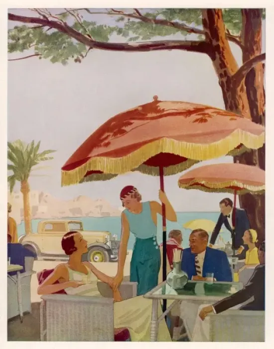 Framed Print : French Riviera Cafe / 1933 Framed Print : French Riviera Cafe / 1933