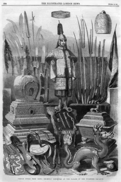 Framed Print : French spoils from China exhibited at Tuileries, 1861