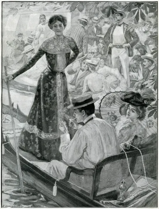 Framed Print : Frocks and Frills at Henley Regatta 1905