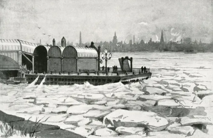 Framed Print : The frozen Mersey Framed Print : The frozen Mersey