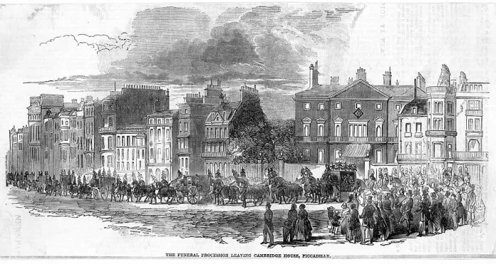 Framed Print : Funeral procession of Sir Robert Peel leaves Cambridge House Framed Print : Funeral procession of Sir Robert Peel leaves Cambridge House