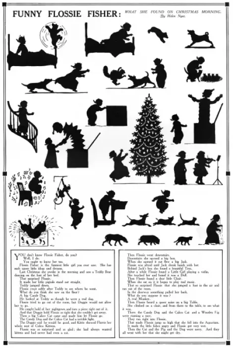 Framed Print : Funny Flossie Fisher silhouette & poem