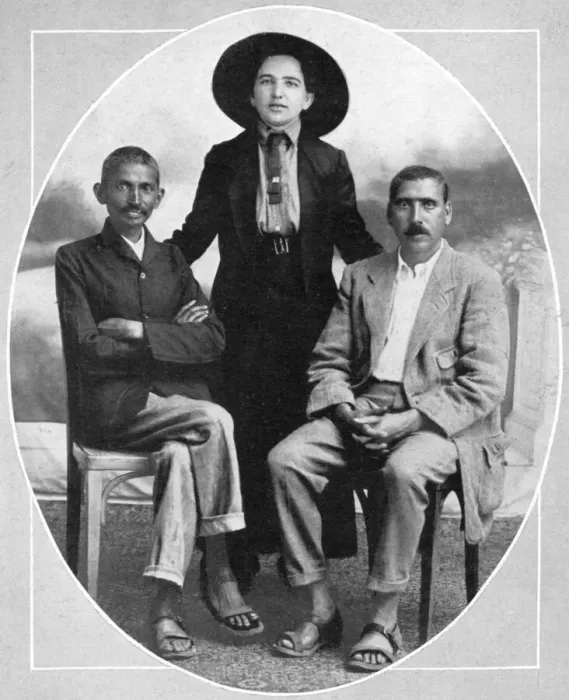 Framed Print : Gandhi, Sonja Schlesin and Hermann Kallenbach Framed Print : Gandhi, Sonja Schlesin and Hermann Kallenbach