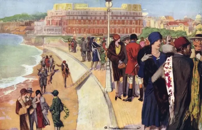 Framed Print : The Gay, Warm South by C. Morse - Biarritz in the 1920s Framed Print : The Gay, Warm South by C. Morse - Biarritz in the 1920s