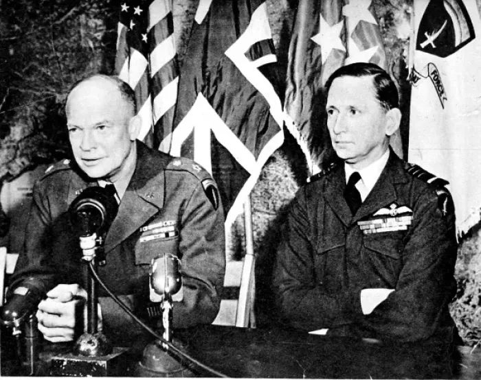 Framed Print : General Eisenhower and Air Chief-Marshal Tedder; Second Worl Framed Print : General Eisenhower and Air Chief-Marshal Tedder; Second Worl