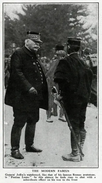 Framed Print : General Joffre chatting with an officer, WW1 Framed Print : General Joffre chatting with an officer, WW1