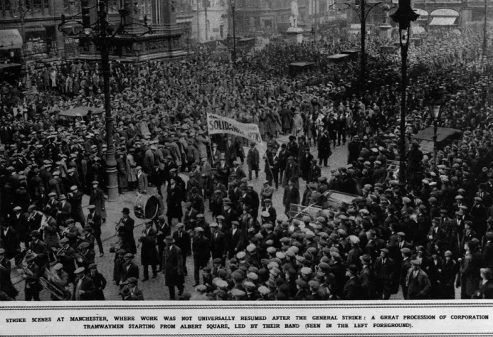 Framed Print : General Strike 1926 - procession in Manchester Framed Print : General Strike 1926 - procession in Manchester