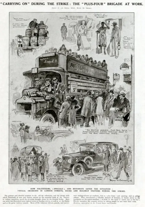 Framed Print : The General Strike - Carrying On 1926 Framed Print : The General Strike - Carrying On 1926