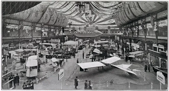Framed Print : General view of the main gallery at the yearly airshow held Olympia, London. Date: 1910