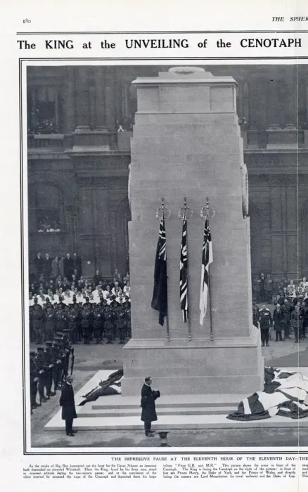 Framed Print : George V at the unveiling of Cenotaph 1920
