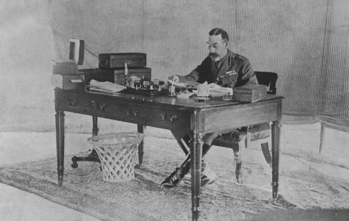 Framed Print : George V working in a tent Framed Print : George V working in a tent