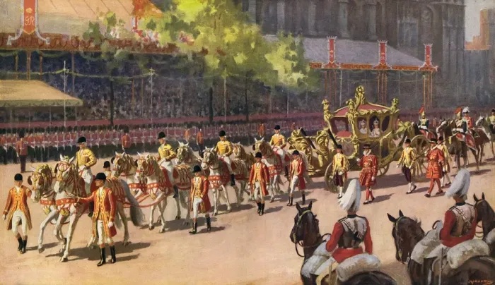 Framed Print : George VI Coronation Procession - the State Coach Framed Print : George VI Coronation Procession - the State Coach