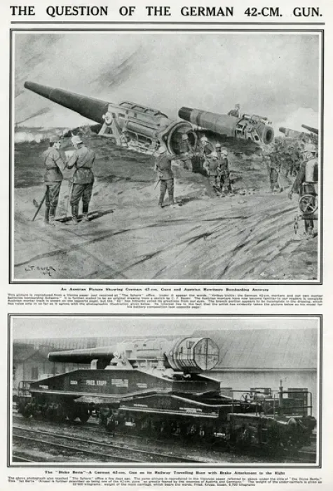 Framed Print : German 42cm guns bombarding Antwerp Framed Print : German 42cm guns bombarding Antwerp