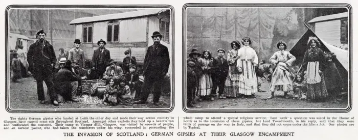 Framed Print : German gipsies at their Glasgow encampment Framed Print : German gipsies at their Glasgow encampment
