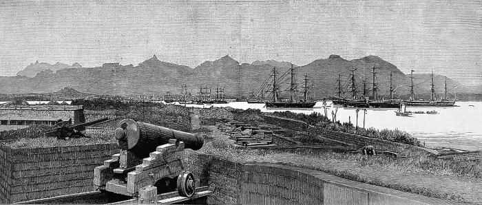 Framed Print : German Navy Ships in Port Louis, Mauritius, 1885 Framed Print : German Navy Ships in Port Louis, Mauritius, 1885