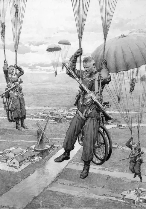 Framed Print : German parachute troops, WW2 Framed Print : German parachute troops, WW2