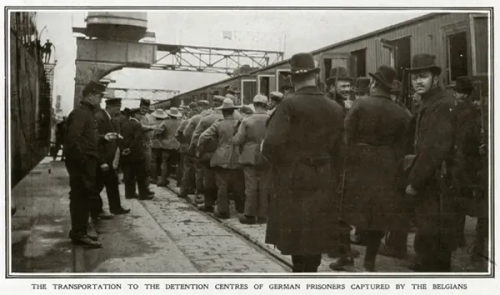 Framed Print : German prisoners captured by Belgians, WWI Framed Print : German prisoners captured by Belgians, WWI