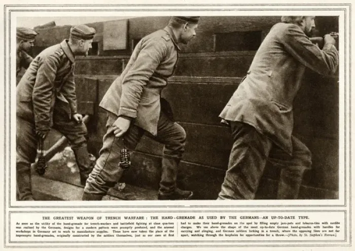 Framed Print : German soldiers ready to through hand grenade Framed Print : German soldiers ready to through hand grenade