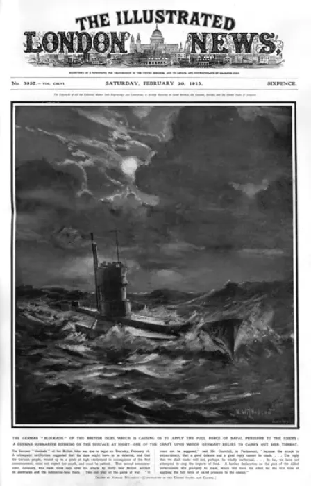 Framed Print : German submarine on the surface at night, 1915 Framed Print : German submarine on the surface at night, 1915