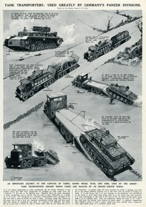 Framed Print : German tank transporters by G. H. Davis Framed Print : German tank transporters by G. H. Davis