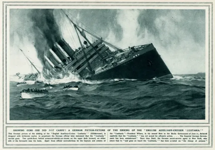 Framed Print : Germans showing guns on the Lusitania 1915 Framed Print : Germans showing guns on the Lusitania 1915
